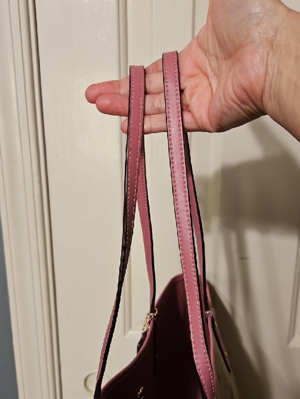 Coach EUC Signature City Tote Floral with Pink Trim, Reversible - Picture 3 of 13